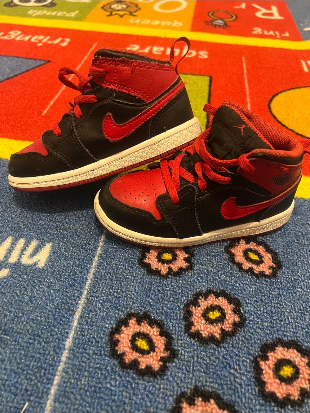 Nike Kids Red and Black High-Top Sneakers